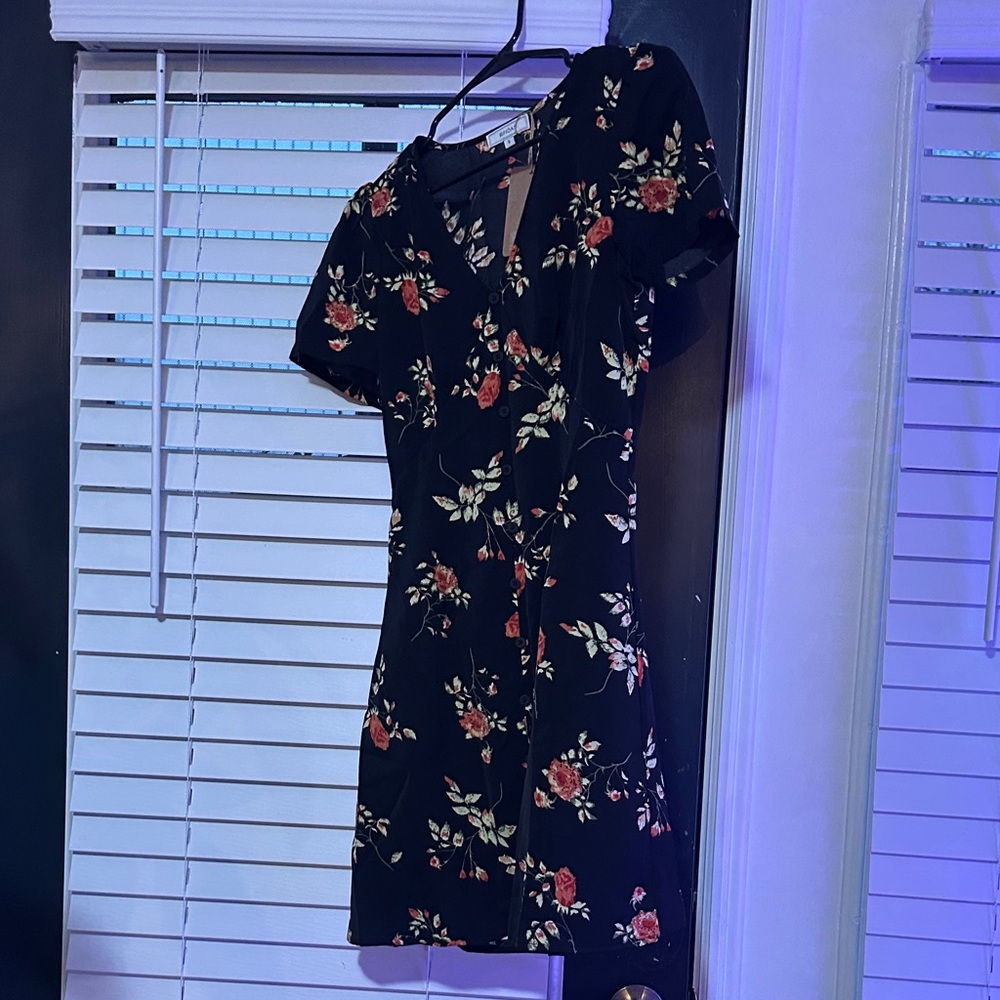 RIHOAS Black Floral Mini Dress